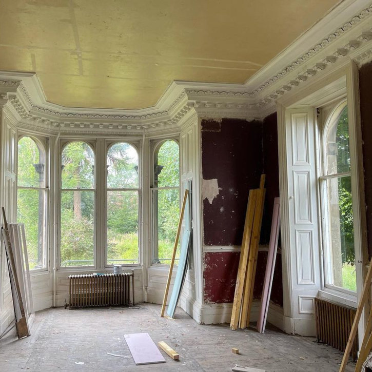 Commercial interior being painted during a fit-out in Edinburgh